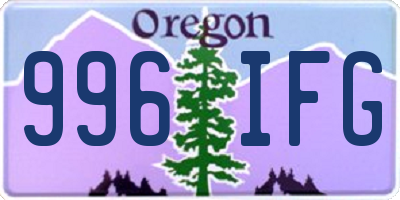OR license plate 996IFG
