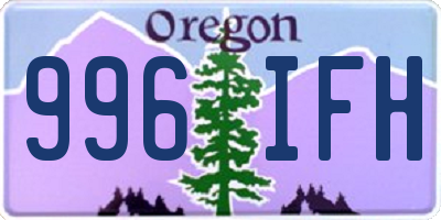 OR license plate 996IFH