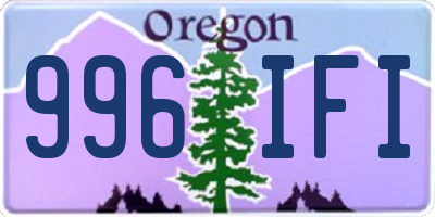 OR license plate 996IFI