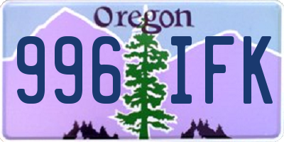 OR license plate 996IFK