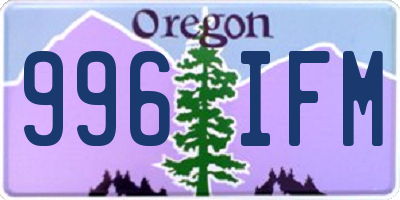 OR license plate 996IFM