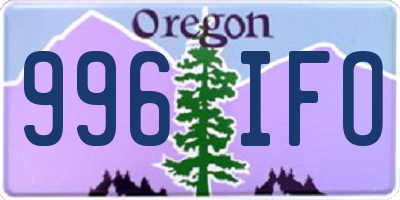 OR license plate 996IFO