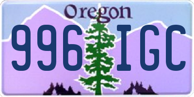 OR license plate 996IGC