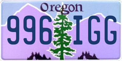 OR license plate 996IGG