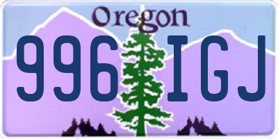 OR license plate 996IGJ