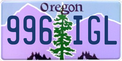 OR license plate 996IGL