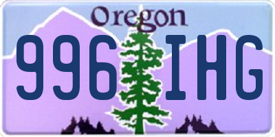 OR license plate 996IHG