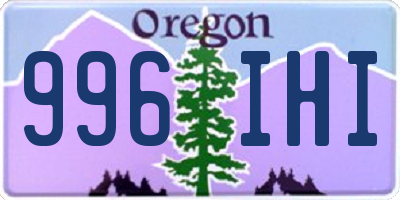 OR license plate 996IHI