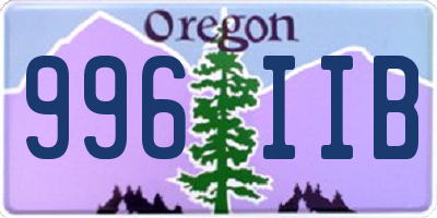 OR license plate 996IIB