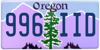OR license plate 996IID