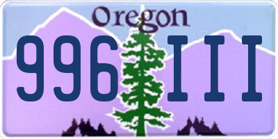 OR license plate 996III