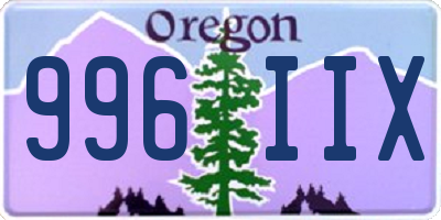 OR license plate 996IIX