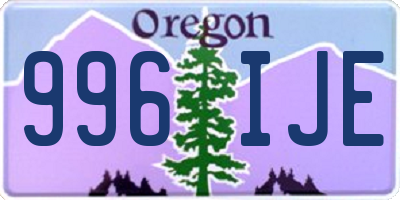 OR license plate 996IJE
