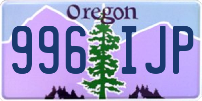 OR license plate 996IJP