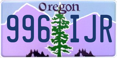 OR license plate 996IJR