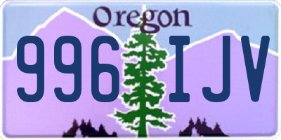 OR license plate 996IJV