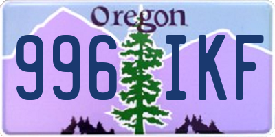 OR license plate 996IKF