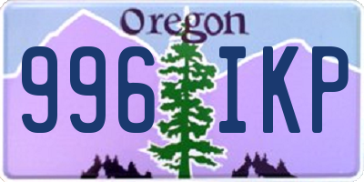 OR license plate 996IKP