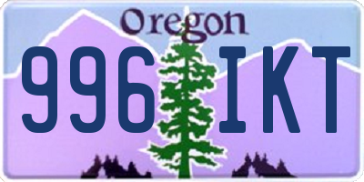 OR license plate 996IKT