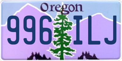 OR license plate 996ILJ