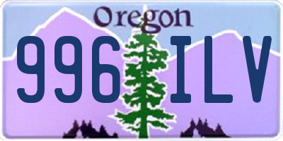 OR license plate 996ILV