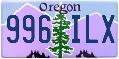 OR license plate 996ILX