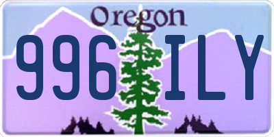 OR license plate 996ILY