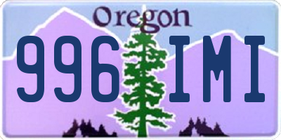 OR license plate 996IMI