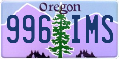 OR license plate 996IMS