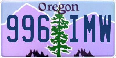 OR license plate 996IMW