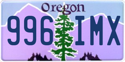 OR license plate 996IMX