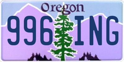 OR license plate 996ING