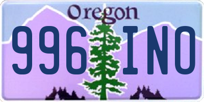 OR license plate 996INO