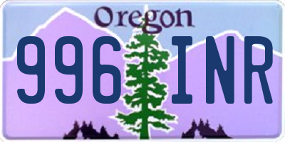 OR license plate 996INR