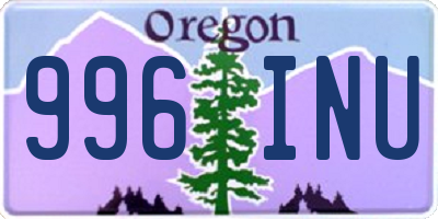 OR license plate 996INU