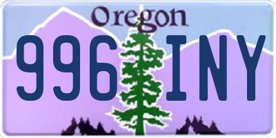 OR license plate 996INY