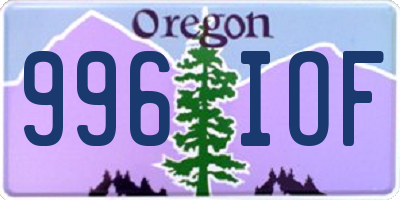 OR license plate 996IOF