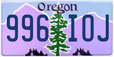 OR license plate 996IOJ