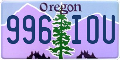 OR license plate 996IOU