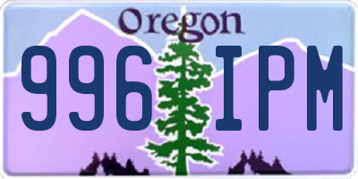 OR license plate 996IPM