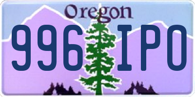 OR license plate 996IPO