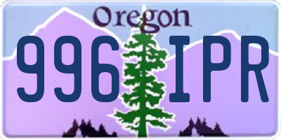 OR license plate 996IPR