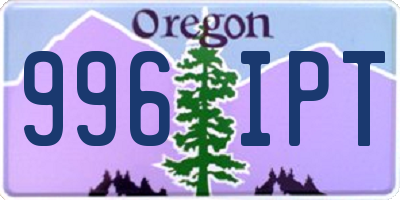 OR license plate 996IPT