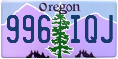 OR license plate 996IQJ