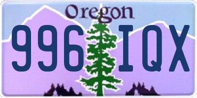 OR license plate 996IQX