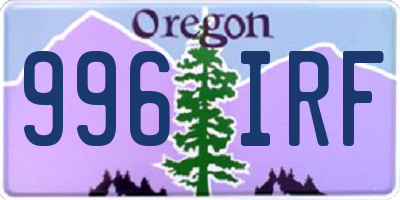 OR license plate 996IRF