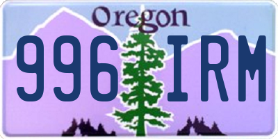 OR license plate 996IRM
