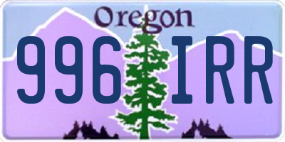 OR license plate 996IRR