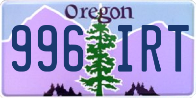 OR license plate 996IRT