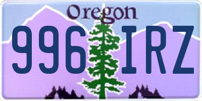 OR license plate 996IRZ